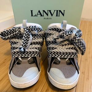 Lanvin Curb Grey and Light Blue Sneaker